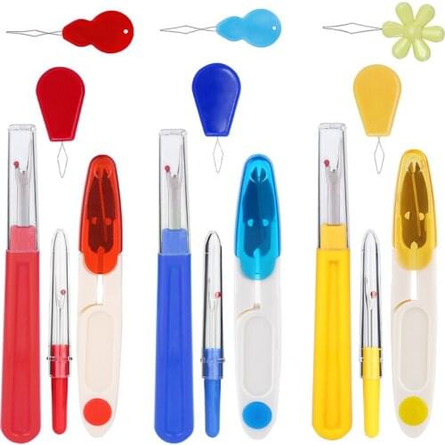 LMDZ Sewing Tools Kit Seam Ripper Yarn Scissors Threader Portable Cutter Mini U Shape Scissors Embroidery Tool Sewing Supplies