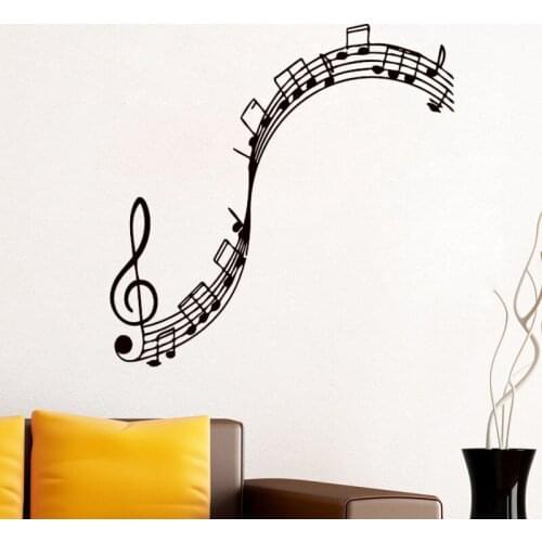 Wall Decals Music Note Music Songs Sound Melody Home Art Mural Design Vinyl Kids Nursery Baby Room Decor Wall Sticker Poster
