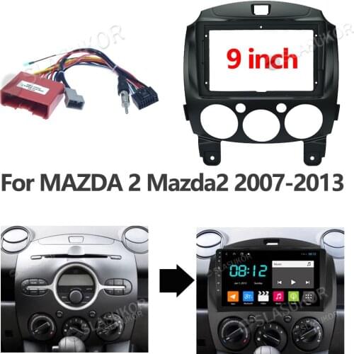 For MAZDA 2 Mazda2 2007 2008 2009 2010-2013 Fascias Car DVD Frame Din 9 Inch Player Dashboard Adaptor Refitting Facia Panel