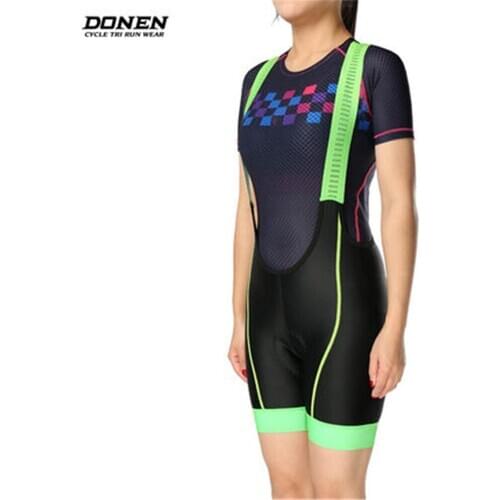 DONEN New profesional Moisture Wicking cycling jersey bib shorts Women Short pantalones bib shorts de ciclismo verano