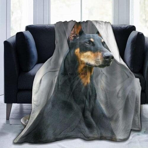 Luxury Throw Blanket All Season Throw Blanket Fashion German Doberman Pinscher Plush Throw Blankets for Living Room, Home, Sofa
