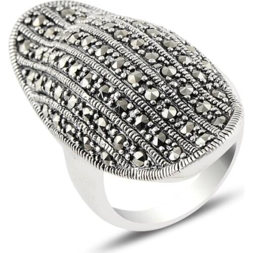 Silver 925 Sterling Marcasite Ring