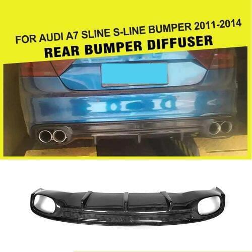 Carbon Fiber / FRP Car Rear Bumper Lip Auto Diffuser Spoiler for Audi A7 Sline S7 2013 2014 2015