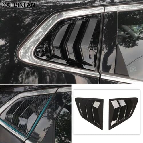 Car Styling Black Carbon Fiber Rear Window Triangular Louver Shutter Cover Trim 2pcs/set for Nissan Qashqai J11 2016-2021 C1681