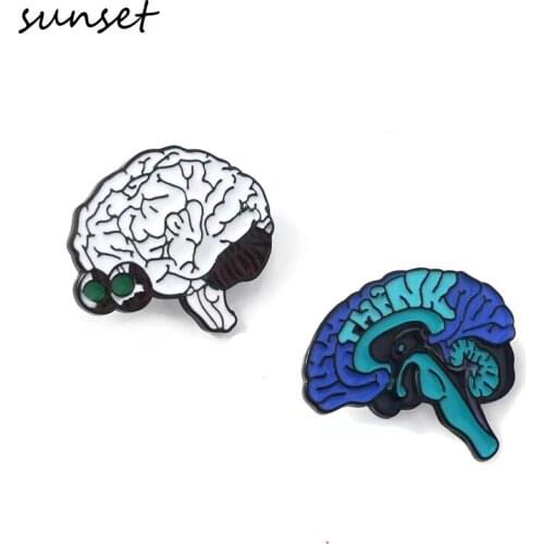 Body Pinsanity Anatomical Structure of Brain Enamel Brooch Lapel Pin Medical Anatomical Research Badge