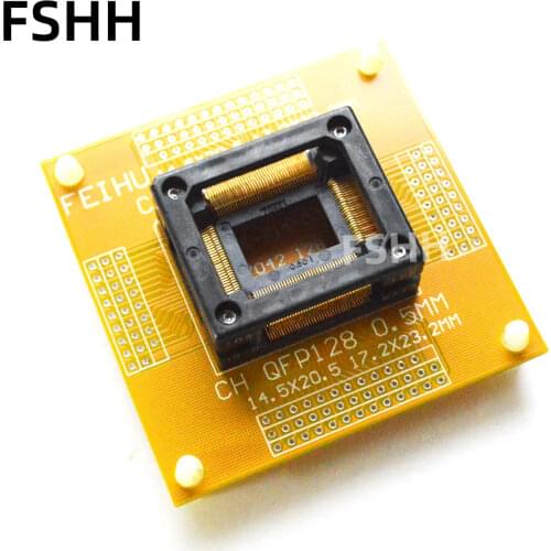 IC TEST QFP128 test socket TQFP128 LQFP128 QFP128 With PCB board ic socket Pitch=0.5mm Size=14.5x20.5mm 17.2x23.2mm