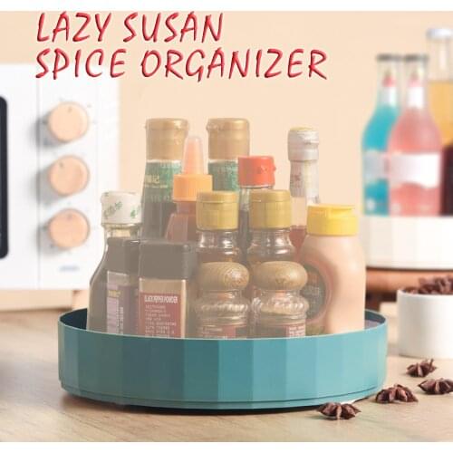 360 Rotation Anti-Slip Cabinet Lazy Susan Turntable Wide Base Storage Container Rotating Organizer For Kitchen Condiments