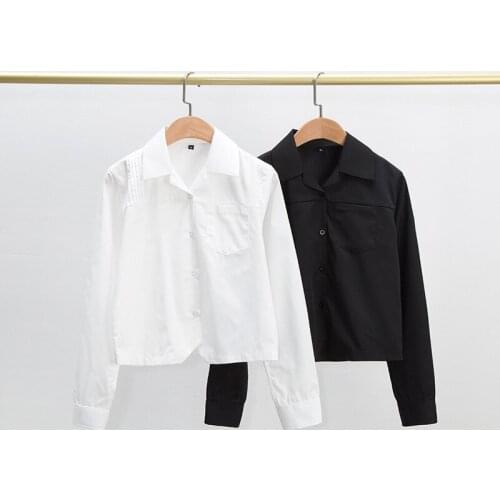 Japanese School Short Sleeve White Sailor Suit Basic T-shirt JK Uniforms Tops Black White Students Long-sleeved Shirt For Girls