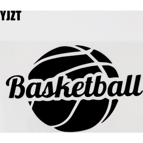 YJZT 15.1CMX9.6CM Funny Basketball Waterproof Decal Vinyl Car Sticker Black/Silver 8A-1074