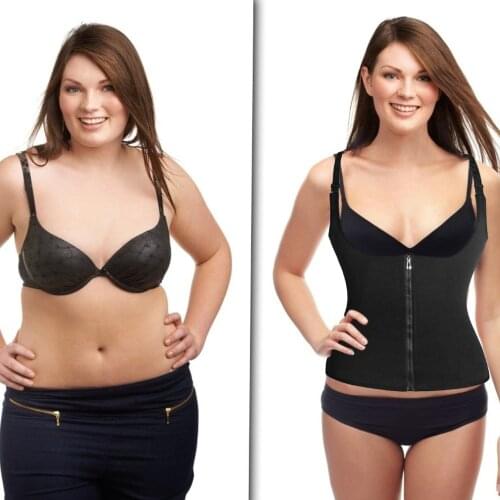 Women Waist Trainer Push Up Vest Tummy Belly Girdle Body Shaper Waist Cincher Corset Zipper Vest Plus Size S-4XL Shaperwear
