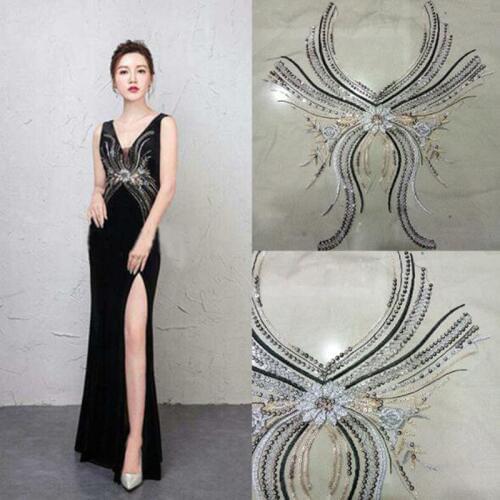 1 Pc Beaded Lace Embroidery Big Flower Patch Childrens Wedding Dress Costume DIY Decorative Flower Flower Scrapbooking HB131