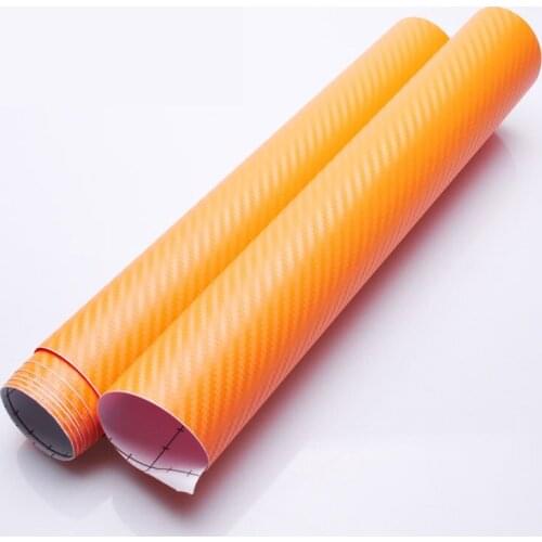 127cm x 30cm yellow 3D carbon fiber film car stickers car styling wrap for Auto Vehicle detailing car Accessories decal