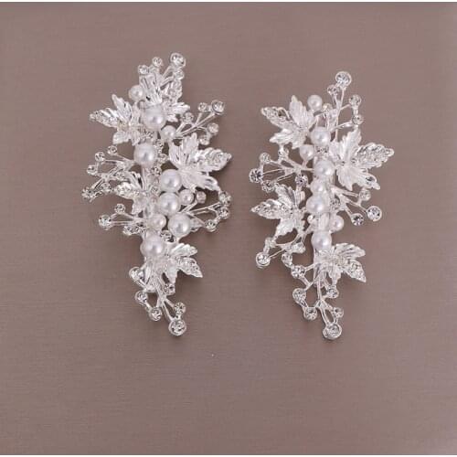 2pcs Crystal Pearl Hair Accessories for Women Bridal Headpiece Hair Barrettes Wedding Hair pins Bridal Hair Ornaments Jewelry