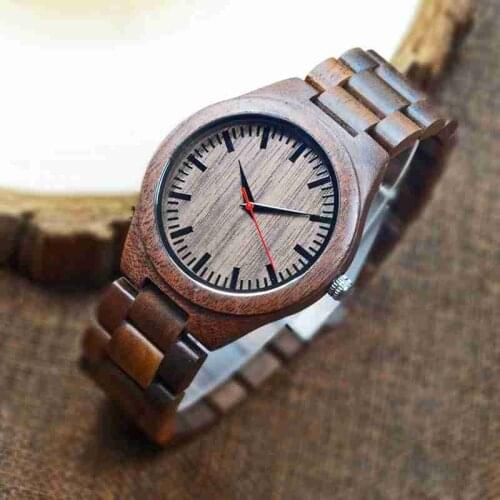 2021 Walnut Wooden Men Watches Personalized Wood Watch Simple Style Full Natural Wood Wristwatch Fashion Dropshipping