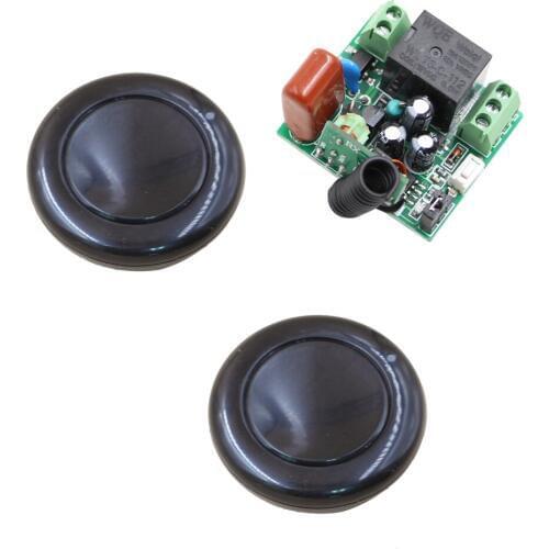 AC 220V Remote Control Switch Wireless Remote Switch 10A 1CH Relay Receiver + 2 Black button Transmitter For Light Lamp LED