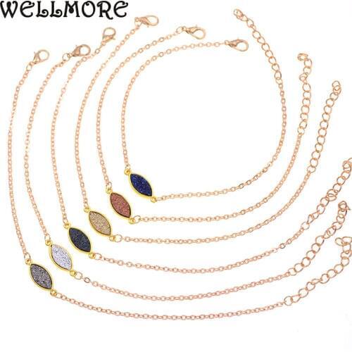 WELLMORE gold Chain Anklets For Women stone cheap Bohemia Anklet Bracelets girl party foot jewelry wholesale Drop Shipping
