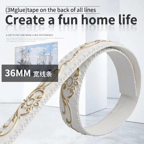 PVC Decorative European Line Living Room TV Background Wall Decoration Strip Full Body Mirror Side Strip Plaster Celing Line