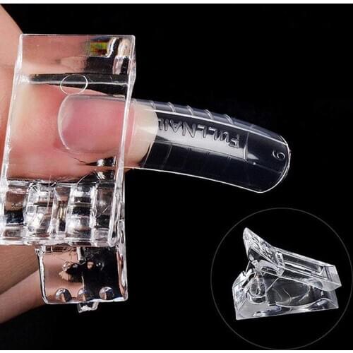 1PC Transparent Crystal Glue Clip DIY Fake Nails Holder Crystal Extension Glue Clip Nails Tips Extension gel Tools