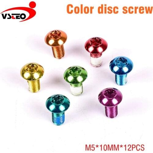 Disc screw Mountain Bike T25 Disc Brake Rotors Bolts M5*10 mm MTB Stainless Steel Rotors fixed screws 12 piece / lot Multcolor