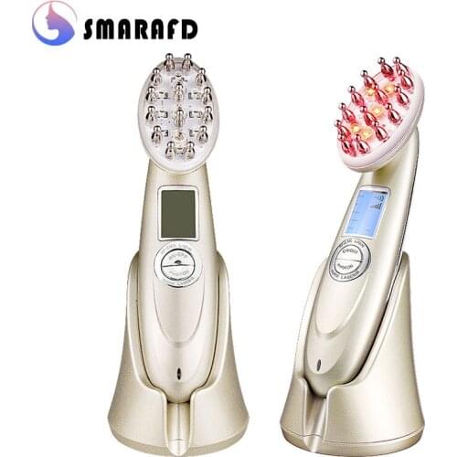 Electric laser hair growth comb anti-hair loss massage infrared RF nano red light EMS vibration scalp massage