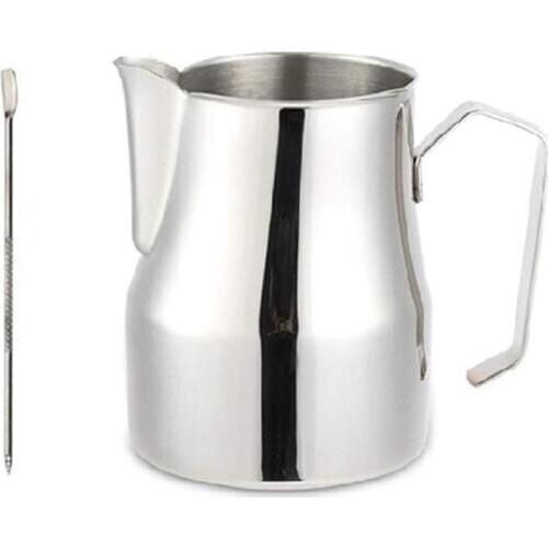 Espresso Steaming Pitcher Milk Frothing Pitcher with Decorating Art Pen Stainless Steel Milk Jug Latte Art Milk Frothers