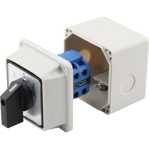 LW26 with Box Universal Change Over Switch Rotary Cam Switch Forward Reverse Dual Power Waterproof Isolation LW26-20/3