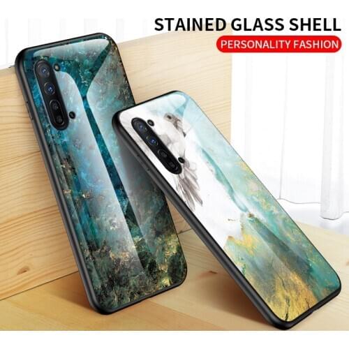 Marble Glass Case For OPPO Reno 4 Pro Reno2 Z 2Z 10X Zoom 3 Pro 5G Find X2 Pro Reno4 Reno4Pro Shockproof Cover Soft Bumper Coque