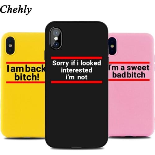 Soft Silicone Fitted Phone Case for IPhone 6s 7 8 11 Plus Pro X XS MAX XR SE Funny Letters Cases Anti-fall TPU Accessories Cover