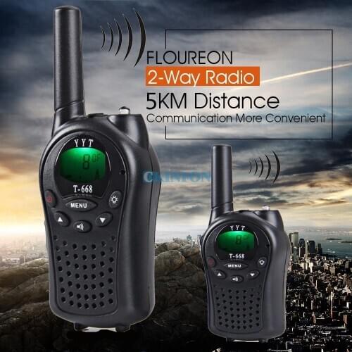 DHL 20PCS 2pcs=1set T-668 8-Channel 5km Twintalker Walkie Talkie Set LCD Display PMR Autoscan with Belt Clip/ Flashlight