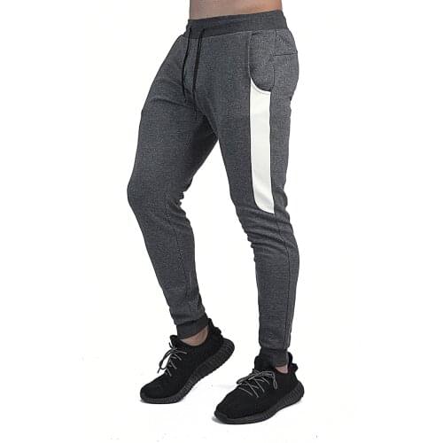 New muscular mens sports fitness jogging mens trousers mens daily play hit color patchwork closed loose large size trousers