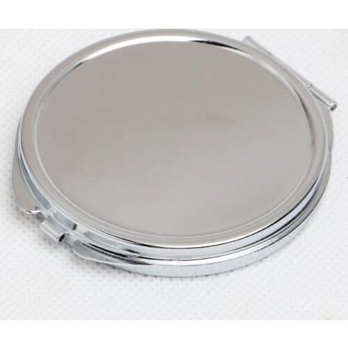 NEW Party Gifts Thick Compact Mirror Blank Round Silver Pocket Makeup Mirror Big Size 70mm SN379