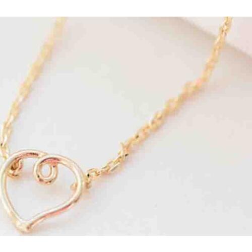 Wholesale 10pc Simple Hand Woven Love Knot Lock Love Pendant Necklace Silver Gold Color Women Jewelry Free Shipping