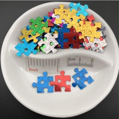 20g/Lot 17mm Puzzle Loose Sequins Laser Mix Beautiful Crafts for Sewing/Webbing Diy Accessory/ Kids DIY Wholesale