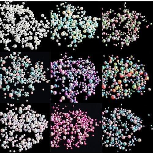 Mix Size 200pcs Round Pearl Craft ABS Imitation Pearl No Hole Acrylic Beads DIY Jewelry Making Nails Art Crafts Decorations