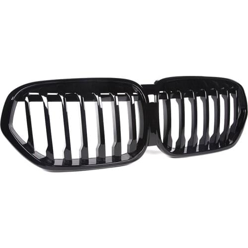 New Arrival Car Front Bumper Grille for BMW X1 F48 2020 Single Dual Slat Modification Gloss Black Replacement Racing Grills