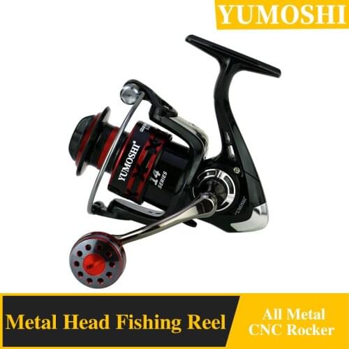 YUMOSHI RS2000-7000 Series Fishing Reel Max Power Sea Rod Fishing Raft Rod Metal Rocker Saltwater Spinning Reel Pesca Gear