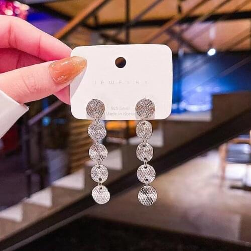 Metal texture round retro long section Personality Womens Earrings Exquisite Fashion Stud Earrings 2021 trend Women jewelry