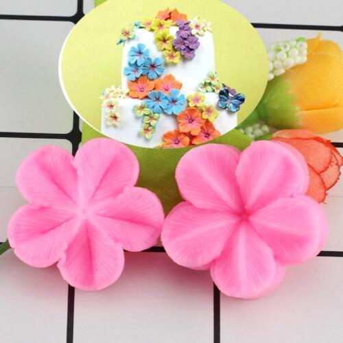 Cherry Blossoms Flower Cake Mold Silicone Mini Flower Fondant Molds Cupcake Chocolate Mold Sugar Craft Paste Baking Mould