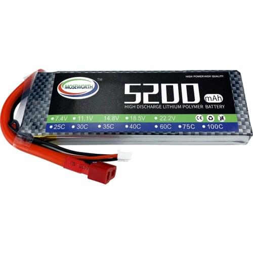 Special Offer) 2S 3S 4S 5S 6S 7.4V 11.1V 14.8v 18.5V 22.2V 5200mAh 60C Toys LiPo Battery For RC Helicopter Quadcopter Car Boat