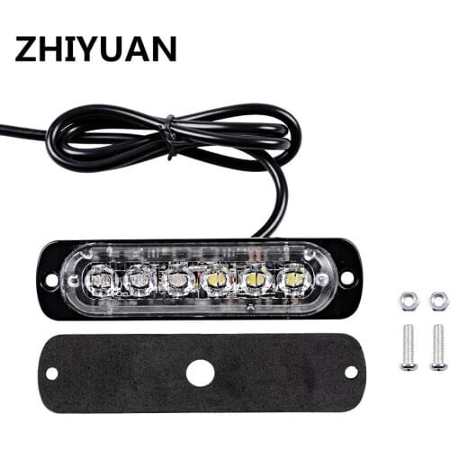 LED Flashing Strobe Warning Lamp Mini Blinking Emergency Lights Surface Mount Strobo Grille Light Bar 3 Wires IP65 Waterproof