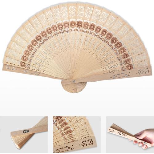 Personalized Engraved Wood Folding Hand Fan Wooden Fold Fans Customized Wedding Party Gift Decor Favors Organza Bag