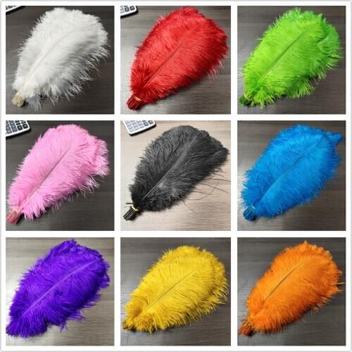 Gorgeous Wholesale 100pcs 12Color 22-24inches/55-60cm DIY jewelry Christmas Halloween Decoration Natural ostrich feathers