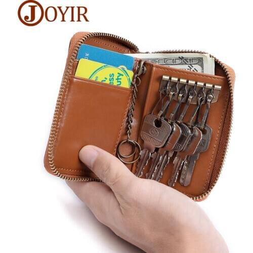 JOYIR Genuine Leather Vintage Key Wallet for Men 2020 Design High Quality Wallet Card Holder Small Coin Purse Luxury Key Holder