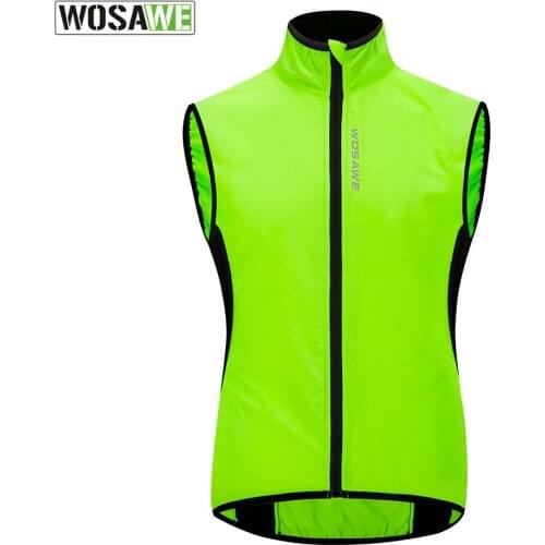 WOSAWE Riding Waterproof Windproof Vest Sport Sleeveless Running Fast Dry Men Riding Windproof Water Repellent Lightweight Vest