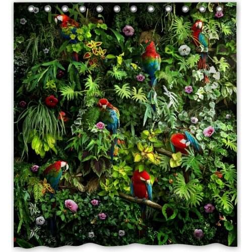 Macaws Parrots Forest Custom Shower Curtain