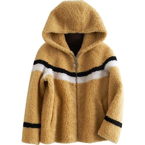2020 New Cut Wool Overcoat Woman Even Hat Reunite With Coat One Leather And Fur Loose Coat