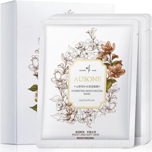 10 Pcs Camellia Facial Masks Hydrating Firm Elastic Delicate Smoothing Nourishing Mild Silky Skin Rejuvenation Anti Drying