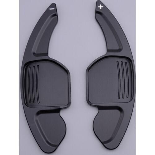 2pcs Car Steering Wheel Shift Paddle Gear Shifter Extension Black Aluminum Alloy Fit for Audi TT Q7 R8 A6 S4