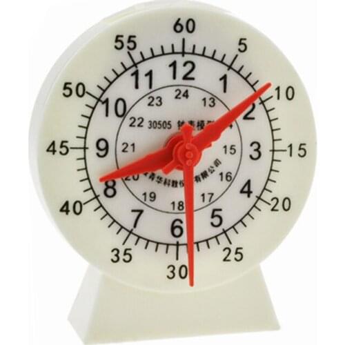 24/12 Hour System Plastic Clockface Models Hour Hand Minute Second Hand Three Needle Linkage Clock Surface Model Math Clock Aids