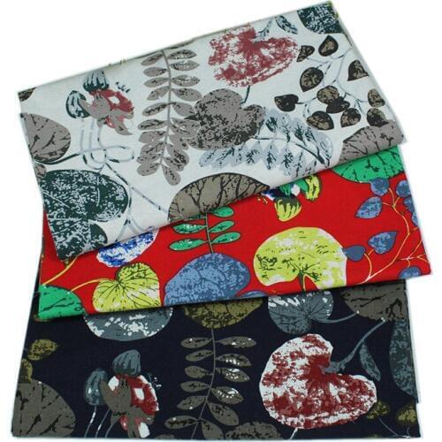 3Colors SOFT Linen Fabric for Patchwork Sewing Dress Shirt Curtain Tablecloth Linen Cotton Fabrics Tissu Textile Flower Print